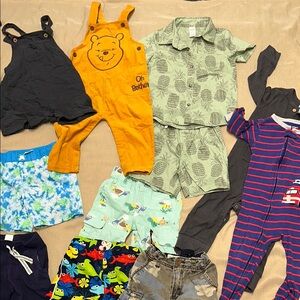 Baby boy summer clothing bundle size 24 months- 18 pieces total. Shorts, swim